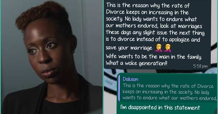 Lady leaks chat with man who supported domestic violence