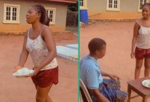 "Fufu morning and night": Lady praises her mother for serving them fufu daily, v...
