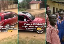 SS3 Student Who Bought Expensive Red Benz Storms School with It in Video, People React
