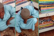 "Something is fishy": Nigerian man caught on camera digging hole inside shop, vi...