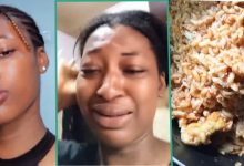 "Just turn it to soup": Beautiful lady who couldn't cook macaroni cries in video