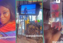 Nigerian lady overjoyed as she enters keke with fan, TV, soft seats and nice pac...
