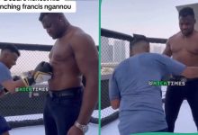 Dubai man punches Francis Ngannou's stomach repeatedly, video shows his reaction
