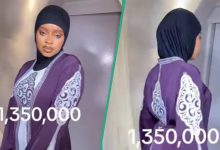 Lady Rocks N1.3m Abaya Dress, Looks Gorgeous, Netizens Doubt Her: "Does It Come With the Model?"