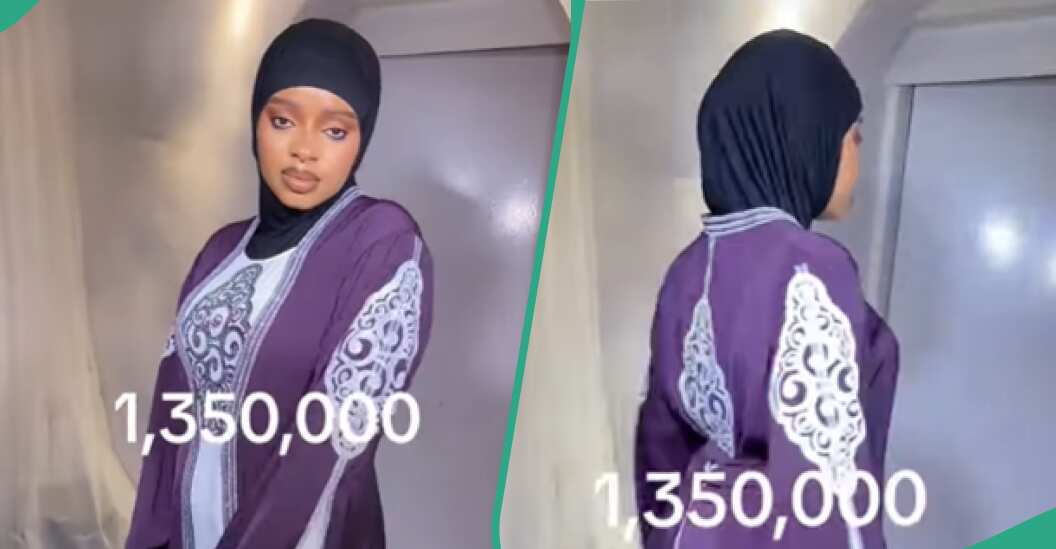 Lady Rocks N1.3m Abaya Dress, Looks Gorgeous, Netizens Doubt Her: "Does It Come With the Model?"