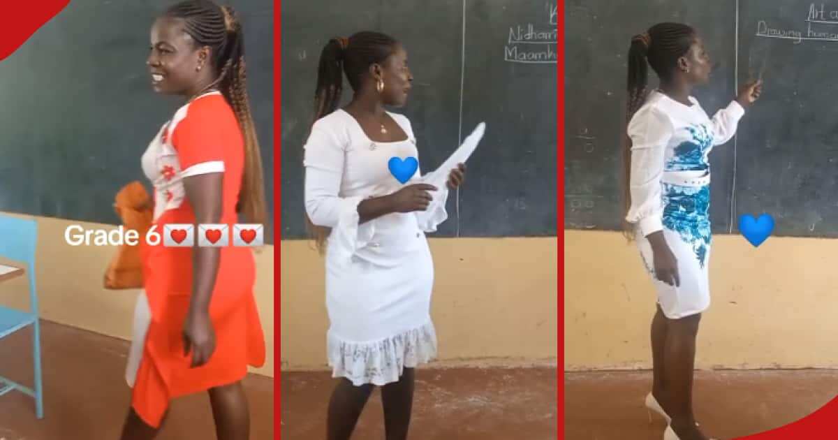 "You Are Beautiful": Primary School Teacher Wows Netizens With Her Teaching Passion, Lovely Outfits