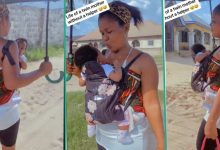 "I Want to Conceive Twins": Nigerian Woman Carries Her Two Babies in a Sweet Way, Video Melts Hearts