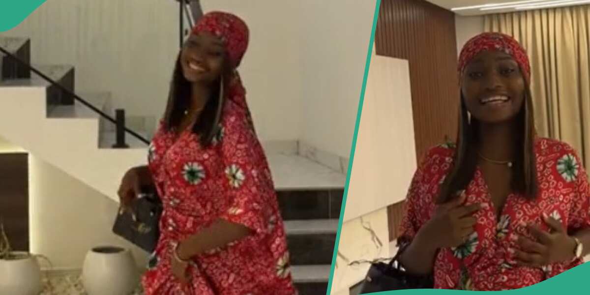Young Nigerian Lady Builds Her Own House, Makes Dance Moves as She Shows the Interior
