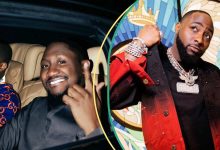 Davido’s Cousin Tunji Roars As Singer Crops Him Out of a Photo, Fans React: “Clout Chasing Family”