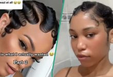"This One Na Tsunami Waves": Lady Requests Finger Waves Hairstyle, Stylist Makes Funny Pattern