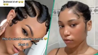 "This One Na Tsunami Waves": Lady Requests Finger Waves Hairstyle, Stylist Makes Funny Pattern