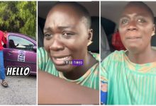 "I Can't Do this Anymore": Lady Driving Car from London to Lagos Cries over Problem in Sierra Leone