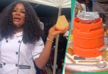 Young Lady Creates Cake Having Gas Cylinder Replica, Takes a Slice in the Video