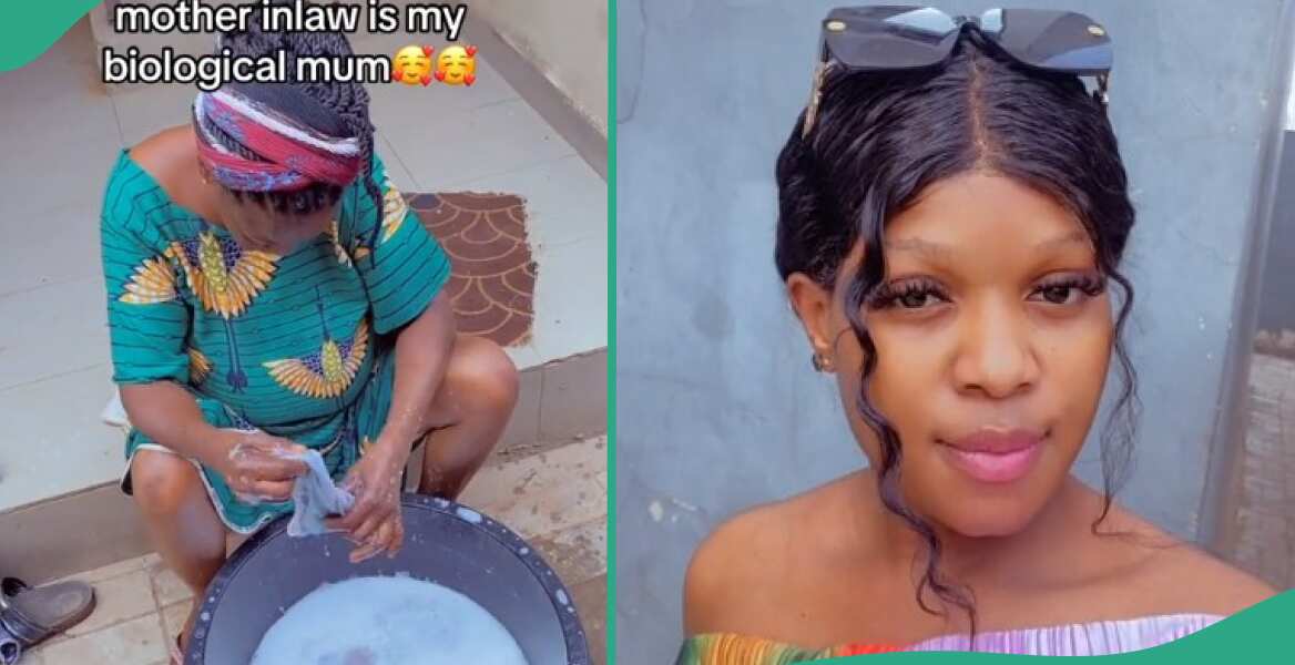 "She is Washing My Underwears": Nigerian Lady Shares Video of Her Mother-in-Law Doing Her Laundry