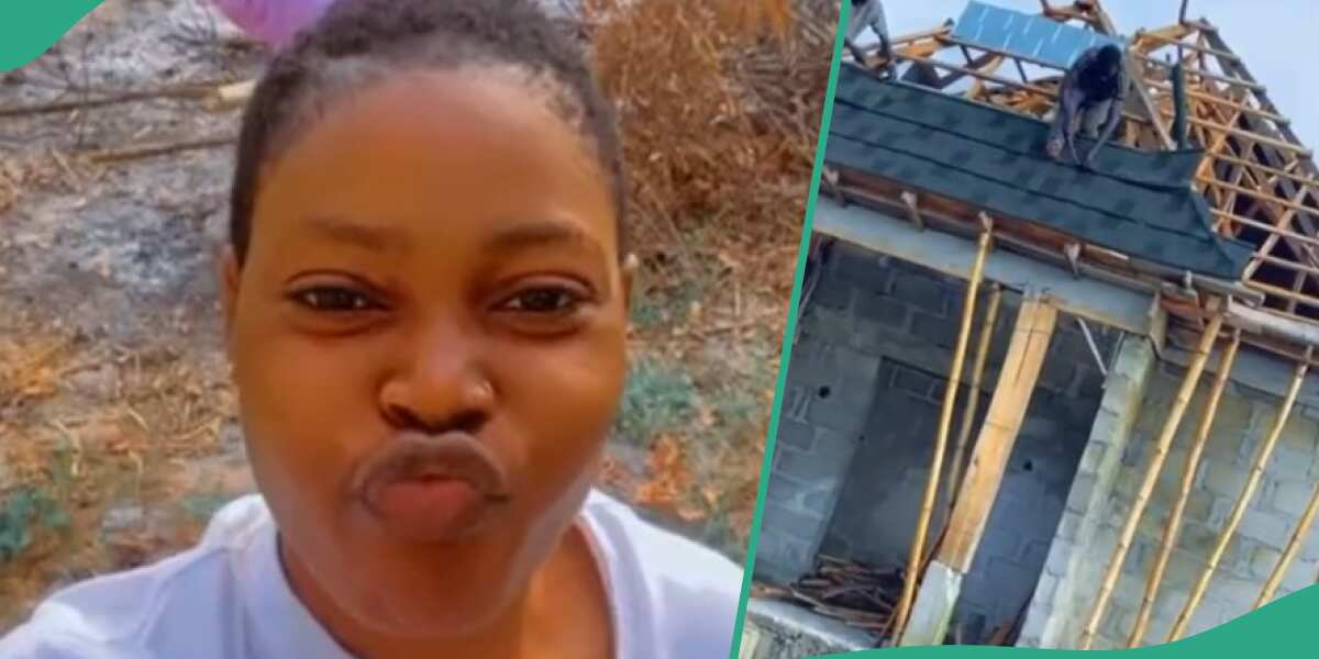 Nigerian Lady Builds Her Own Home, Shows the House in Video Upon Completion