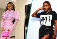 Ini Edo Looks Glamorous in Stylish Denim Outfit, Fans Hail Her: "This Aunty Is Just Too Fine"