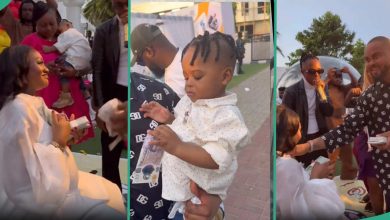 Chomzy’s Hubby Rains Cash on Her at Stepson’s 1st Birthday, Bella, Sheggz Spotted at Party: “A Pity”