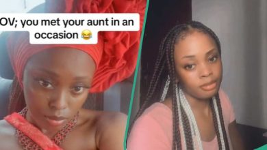 See the revealing outfit a lady wore that made her aunt adjust it, gets many talking