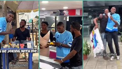 Watch emotional video as content creator blesses man with brand new television