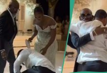 CLIP: Father-in-law comes on stage, Nigerian man who married his Ghanaian daughter prostrated to him