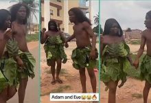 "Which department is this?" UNIBEN students dress like Adam and Eve on school's...
