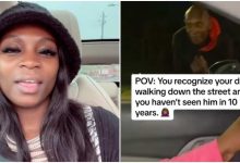 Lady recognises man walking on street as her father whom she hadn't seen in 10 years, shares video