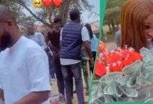 VIDEO: Nigerian man celebrates sister on her graduation day, gets her money bouquet