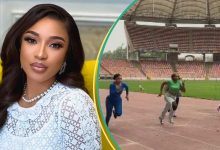 See what Tonto Dike planned to do to her BBL after she complained it was too heavy when she came second at son's inter house sport