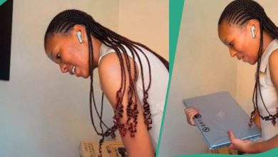CLIP: Nigerian lady buys new laptop, shares her first experience using it in a video