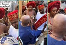 Watch emotional video of Nigerian dad crying at daughter's wedding