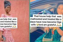Nigerian lady rejoices as she moves from housemaid to boss' wife, shares video