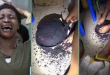 "You dey answer man call": Baker bashed for burning client's birthday cake