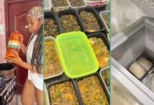 "I cook once for the month": Newly married wife stocks up freezer with assorted...