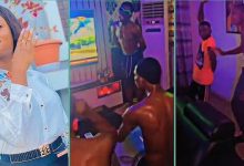 Nigerian man pulls shirt to dance for brother's wife who invited him and friends...