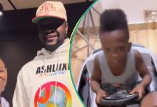 See the video of Kizz Daniel's grown up son with wife