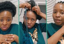 "To Braid Hair is N140,000": Nigerian Lady Based in UK Makes Her Hair Herself After Hearing Price