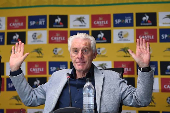 Hugo Broos denies exit rumours, leads South Africa vs Super Eagles  