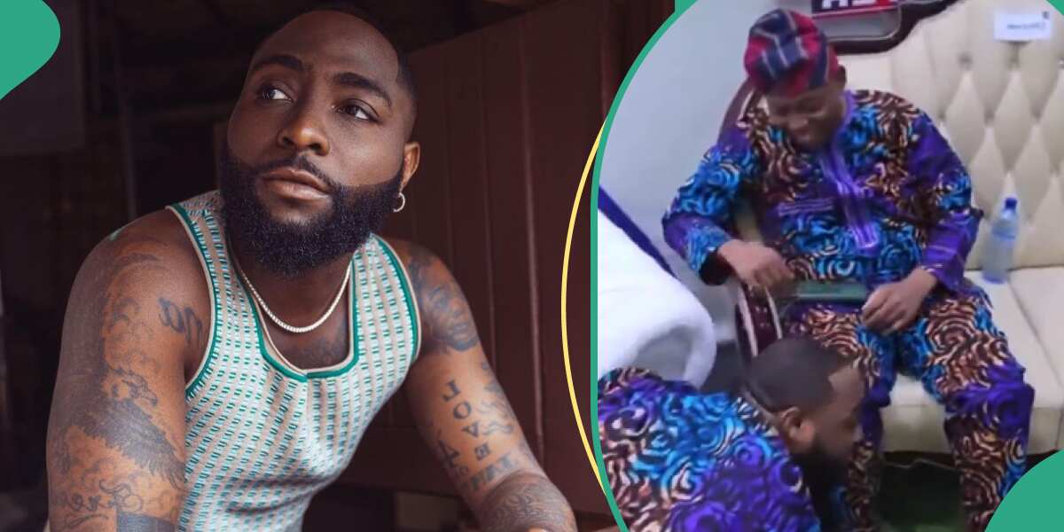 “Proper Yoruba Man”: Video of Davido Repeatedly Prostrating at Family Event in Ibadan Trends
