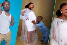 “This Is Lovely”: Reactions As Small Size OAP and His Wife Announce That They’re Expecting a Baby