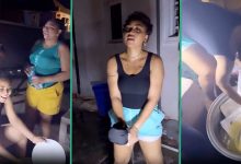 Video As Regina Daniels’ Mum Makes Her Wash Plates As She Visits Home: “She No Know Say I Be Celeb”