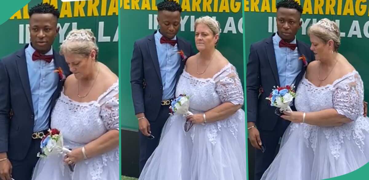 "Forever is the Deal": Man Marries Oyinbo Woman at Ikoyi Marriage Registry, Wedding Video Trends