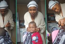 "N59,000 Every Three Weeks": Wise Nigerian Woman in UK Turns Barber at Home, Cuts Her Son's Her