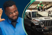 “Richest Mumu Man”: Oga Sabinus Buys Jeep Gladiator Worth Over N100 Million After Baby’s Birth