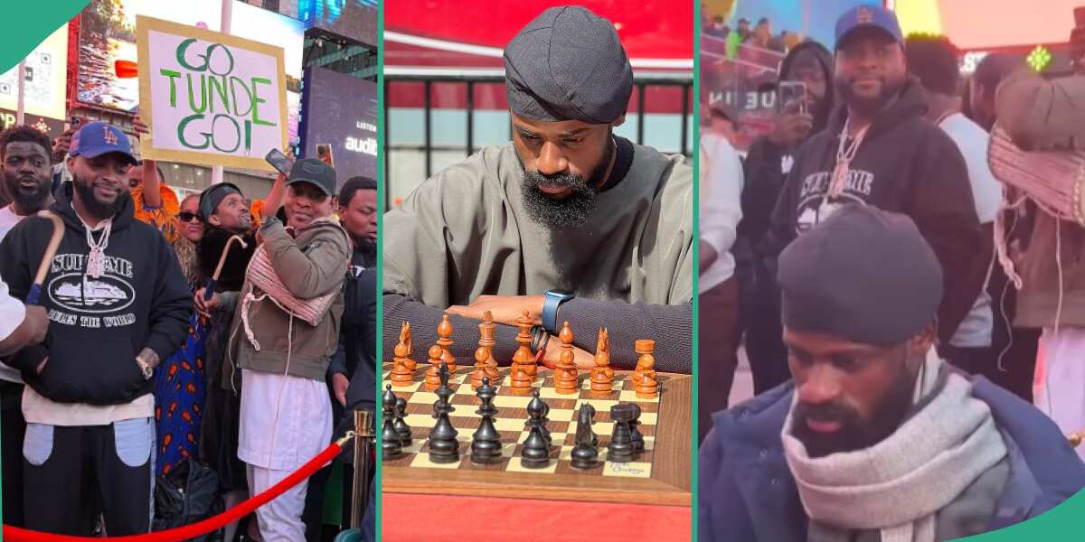 Video As Davido, Chioma, 30BG Crew Show Up to Support Chess Master Tunde Onakoya on GWR Attempt