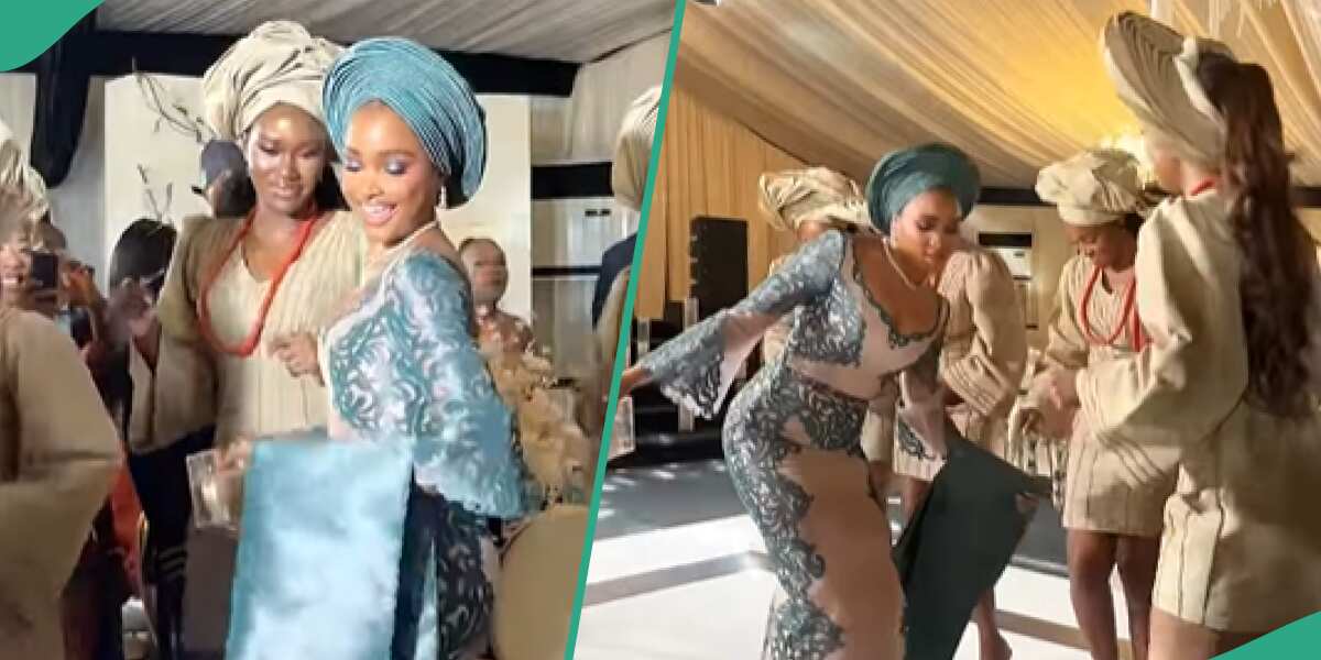 Bride and Her Asoebi Slay In Classy Traditional Outfits, Give Stylish Dance Steps: "No Corset"