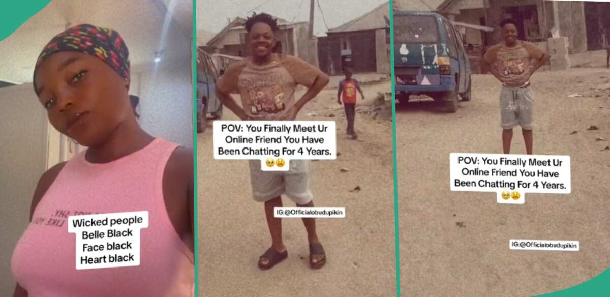 Nigerian Lady Laughs at Height of Man She Had Been Chatting Online for 4 Years as They Finally Meet