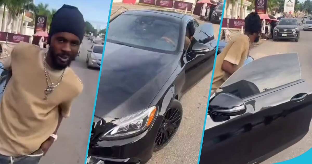 Black Sherif Spotted In A N91 Million Mercedes C63 AMG On The Streets Of Accra, Video Trends