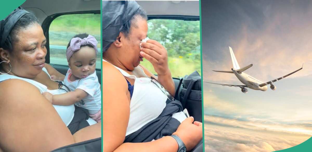 "Going Back to Nigeria": Baby Cries as Grandma Who Visited UK-based Daughter For Omugwo Leaves
