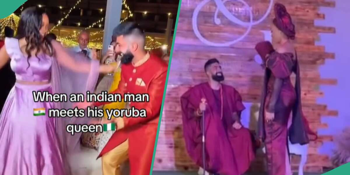Yoruba Lady Marries Indian Man, Displays Inter-Cultural Outfits, Netizens React: "Namaste Wahala"
