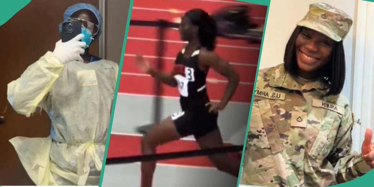 Nurse, Track Jumper, Soldier: Nigerian Lady Abroad Showcases Her Professional Life